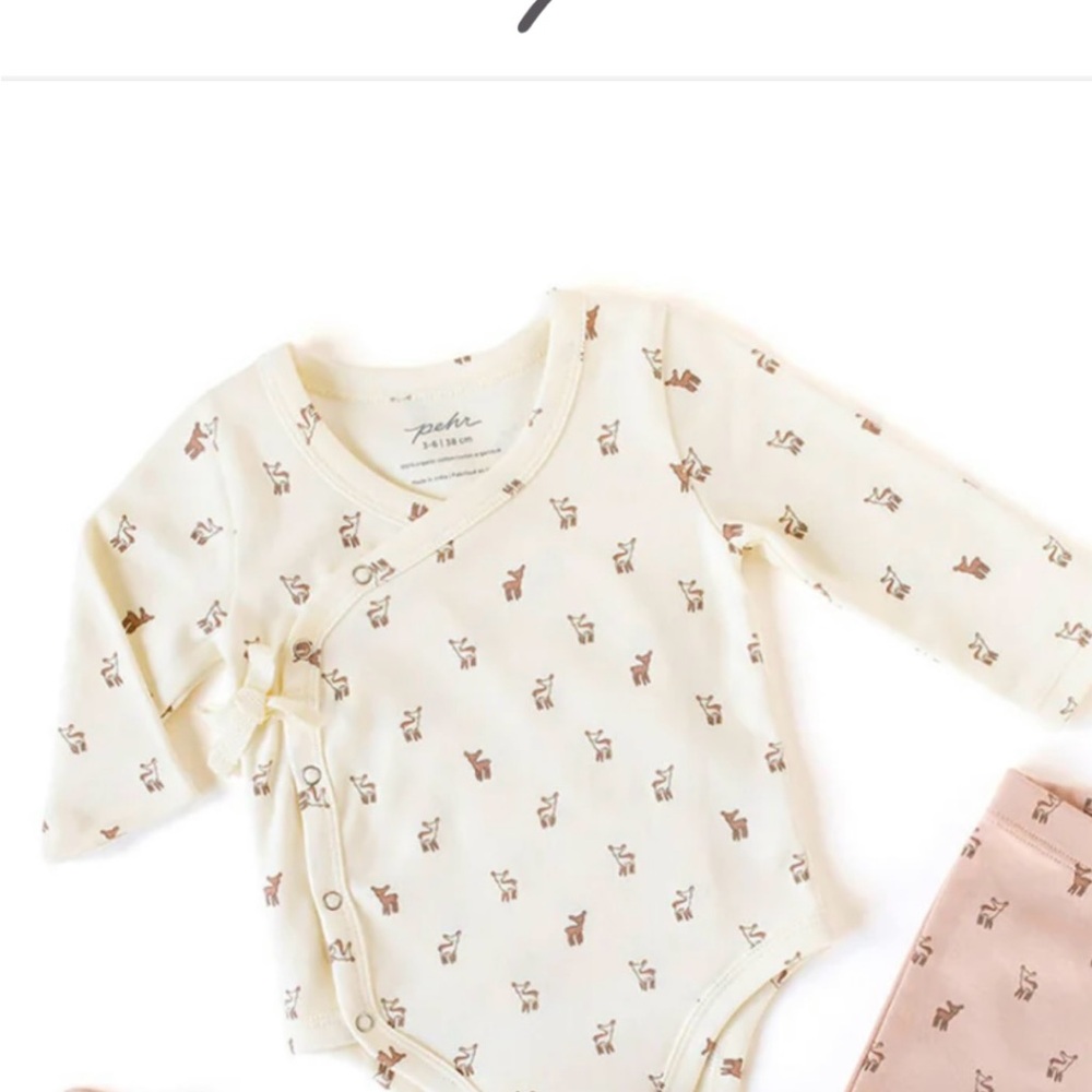 Pehr Front Tie Kimono One-piece long sleeve Fawn Print